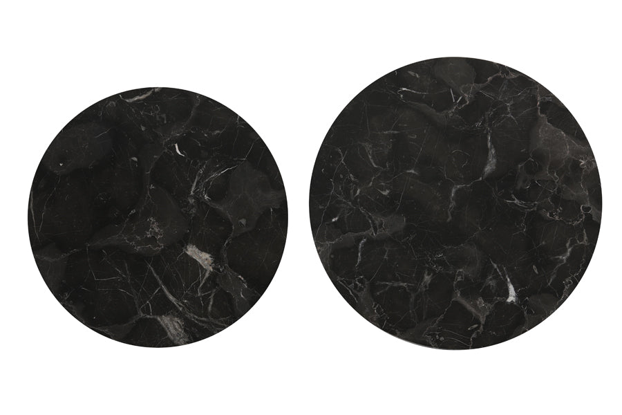 Alfio Coffee Table - Brown Marble & Black Finish