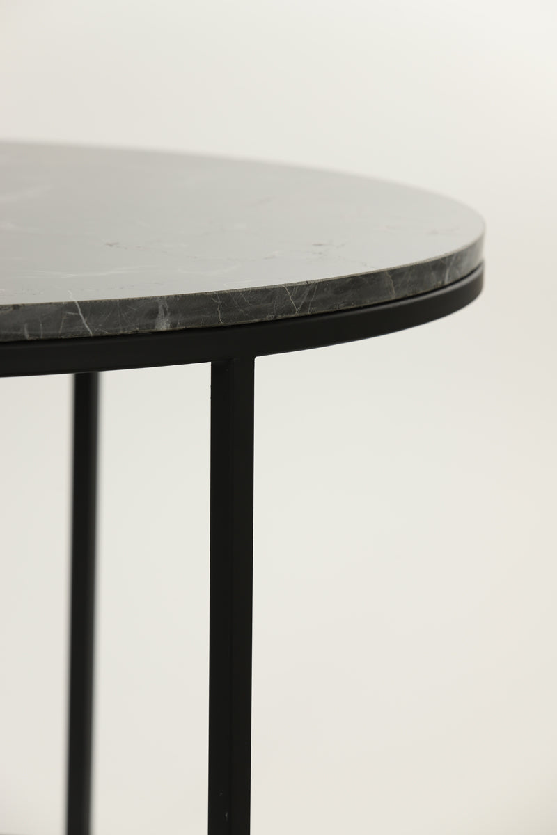 Alfio Coffee Table - Brown Marble & Black Finish