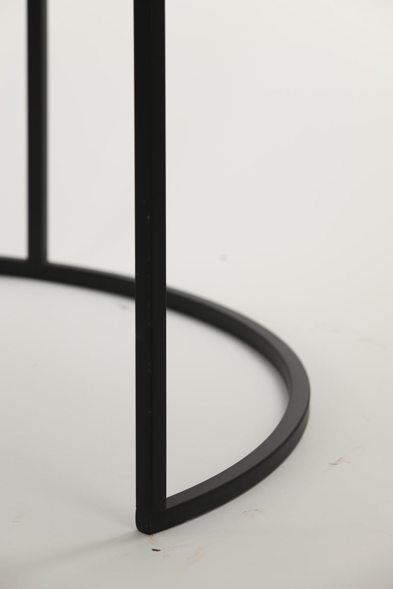 Alfio Coffee Table - Brown Marble & Black Finish