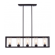 Aliko 5 Bulb Matte Black Pendant Lamp - Cusack Lighting