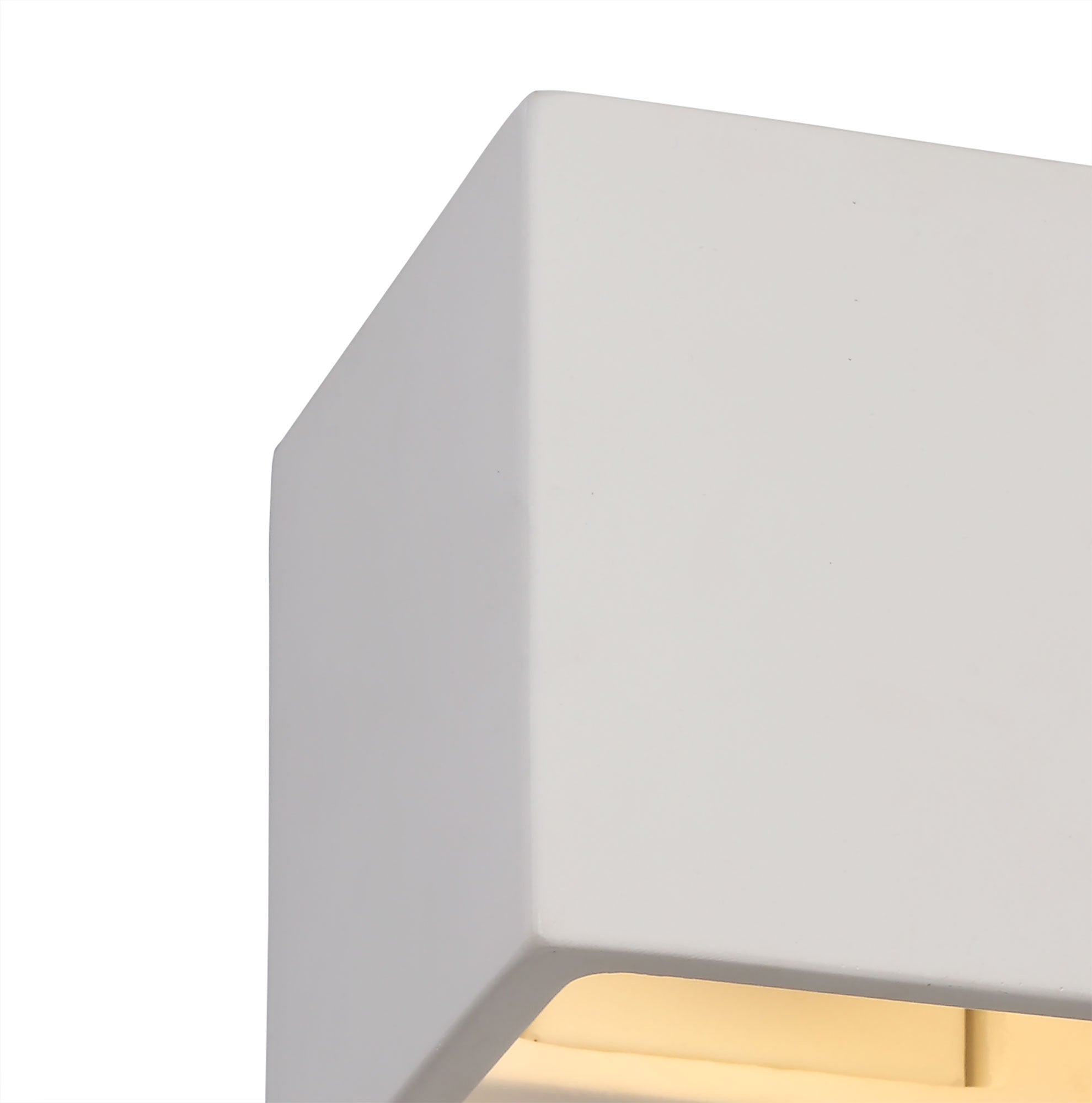 Alina Square Wall Lamp, 1 x G9, White Paintable Gypsum