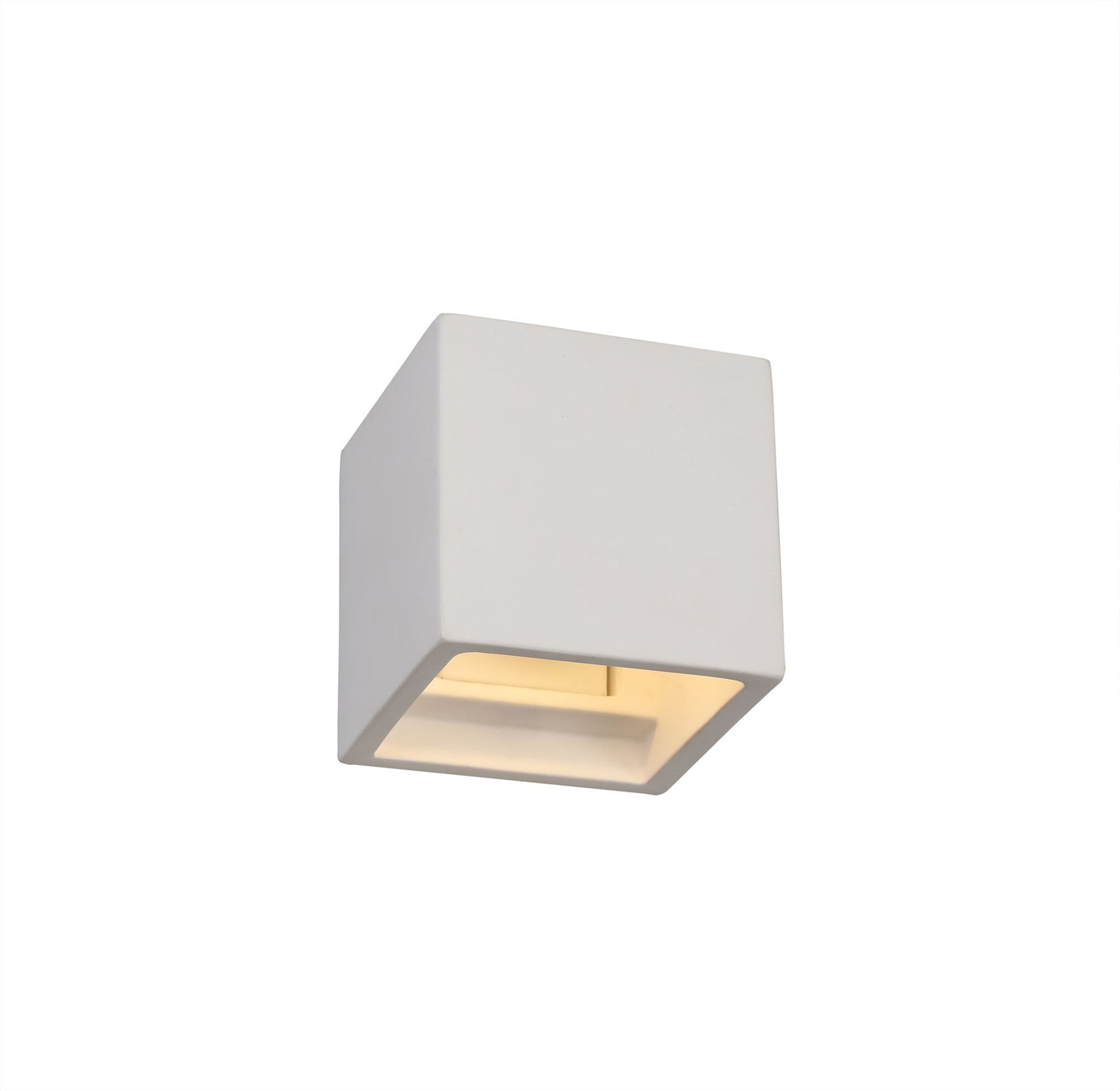 Alina Square Wall Lamp, 1 x G9, White Paintable Gypsum