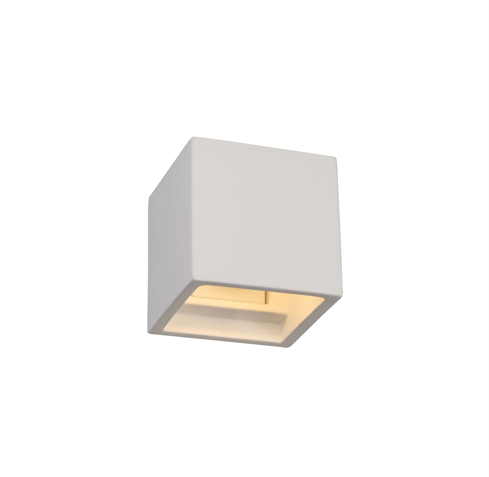 Alina Square Wall Lamp, 1 x G9, White Paintable Gypsum