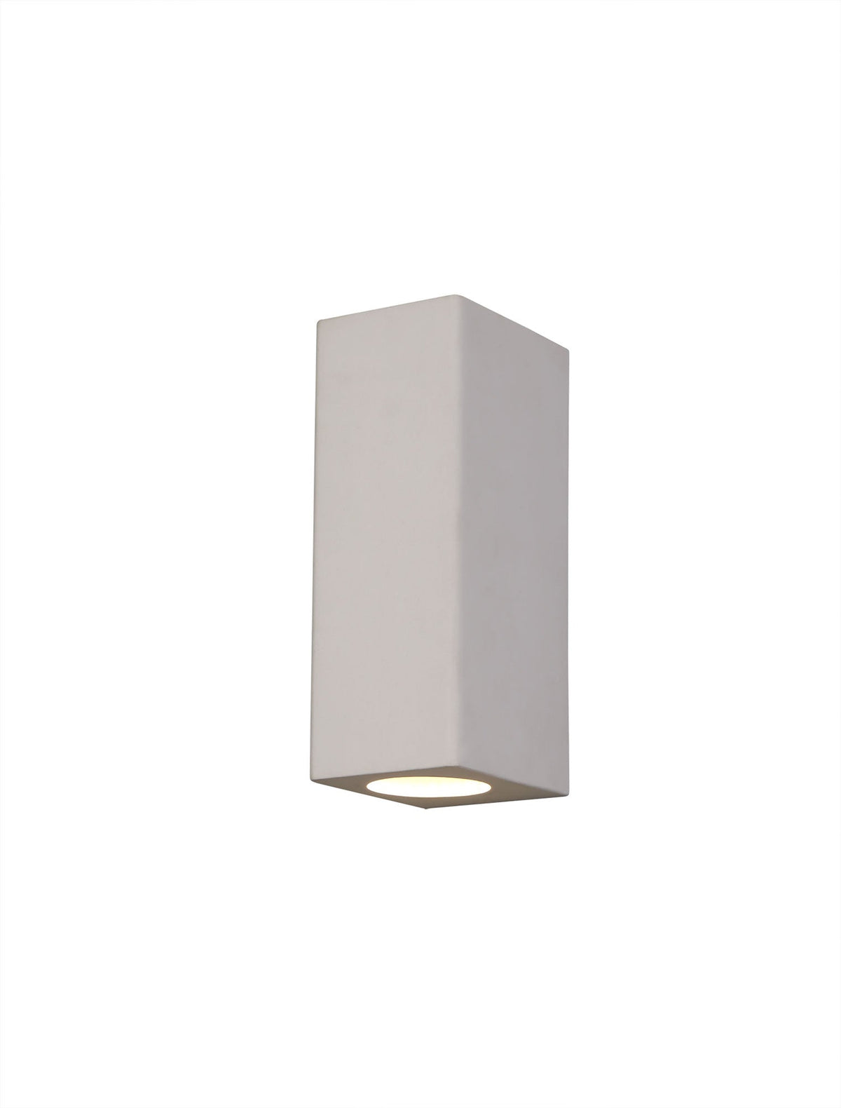 Alina Rectangular/Cylinder Up & Down Wall Lamp, 2 x GU10, White Paintable Gypsum