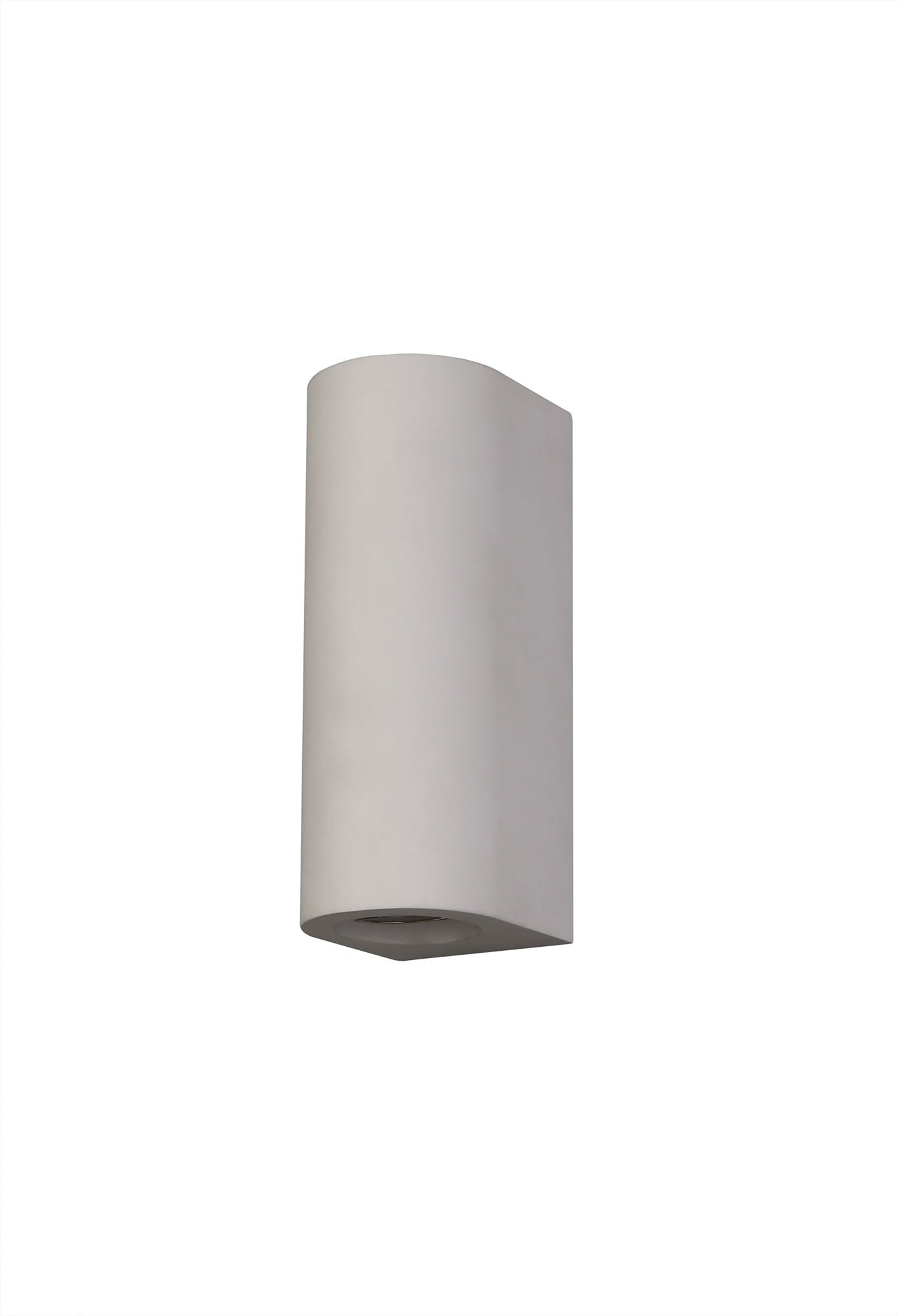Alina Rectangular/Cylinder Up & Down Wall Lamp, 2 x GU10, White Paintable Gypsum