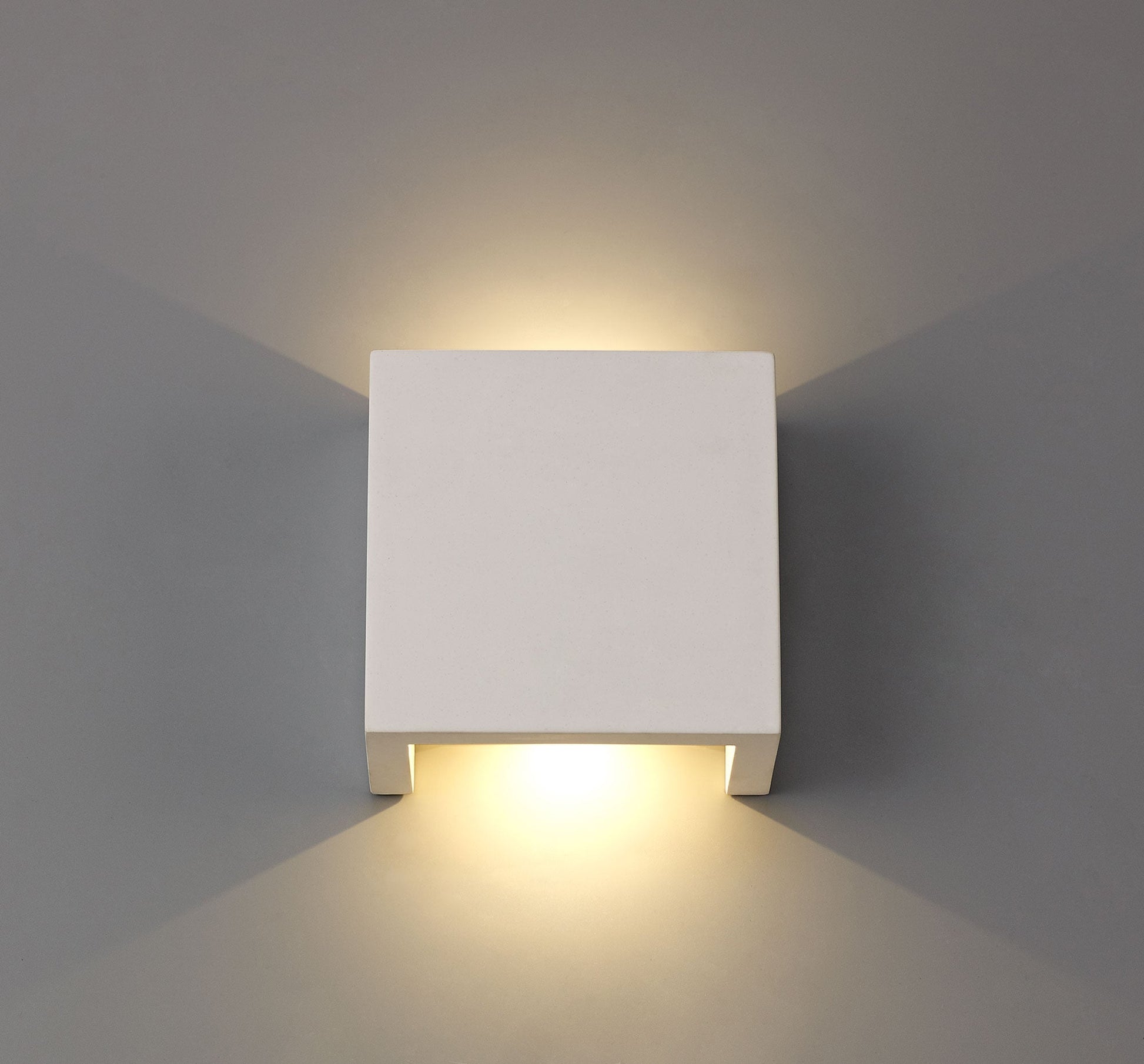 Alina Square Wall Lamp, 6.5W LED, 3000K, 592lm, White Paintable Gypsum, 3yrs Warranty