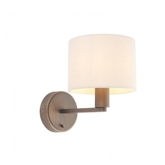 Alistair Wall Light Bronze & Marble Faux Silk - Cusack Lighting