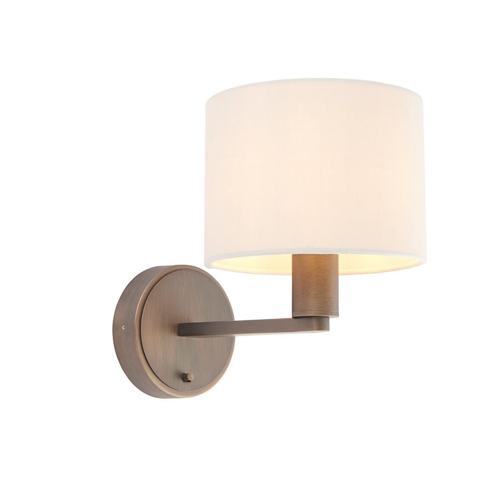 Alistair Wall Light Bronze & Marble Faux Silk - Cusack Lighting