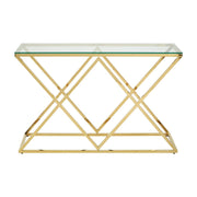 Allure Gold Finish Console Table