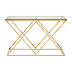 Allure Gold Finish Console Table
