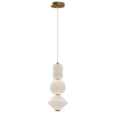 Alora Mood Bijou LED Pendant - Brushed Nickel/ Black / Aged Gold