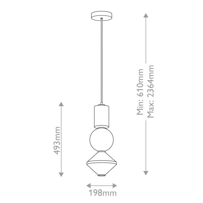 Alora Mood Bijou LED Pendant - Brushed Nickel/ Black / Aged Gold
