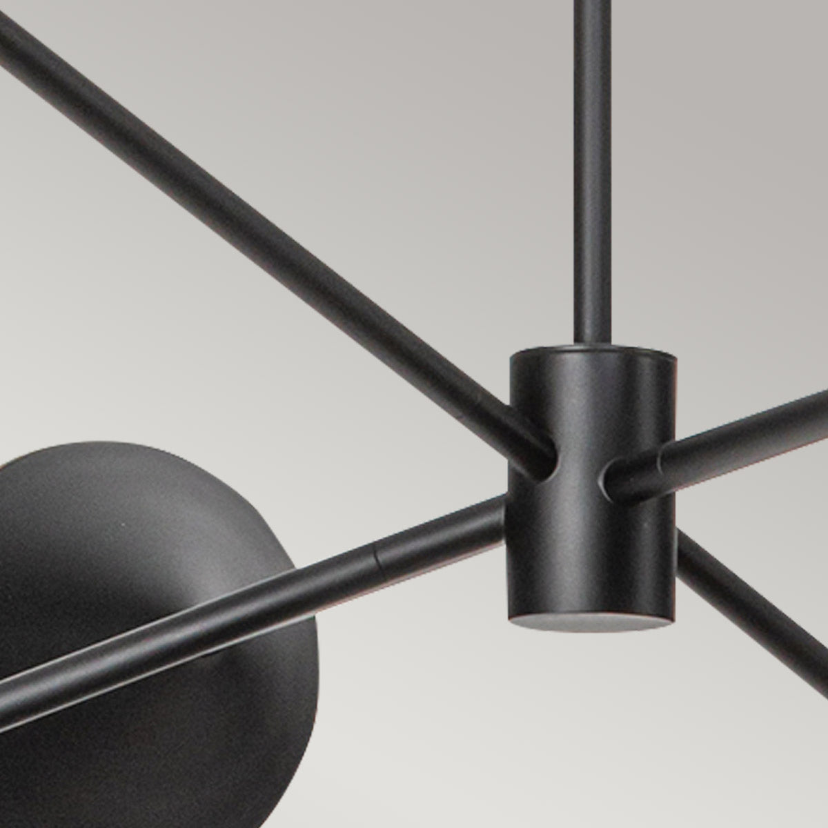 Alora Mood Daphne 5 lt Chandelier - Matte Black &amp; Natural E14