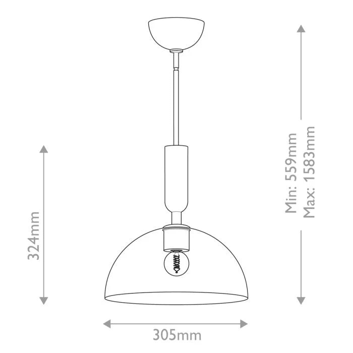 Alora Mood Jude 1 lt Pendant - Brushed Gold/ Matte Black