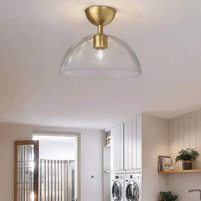 Alora Mood Jude 1 lt Semi Flush Light - Brushed Gold/ Matte Black