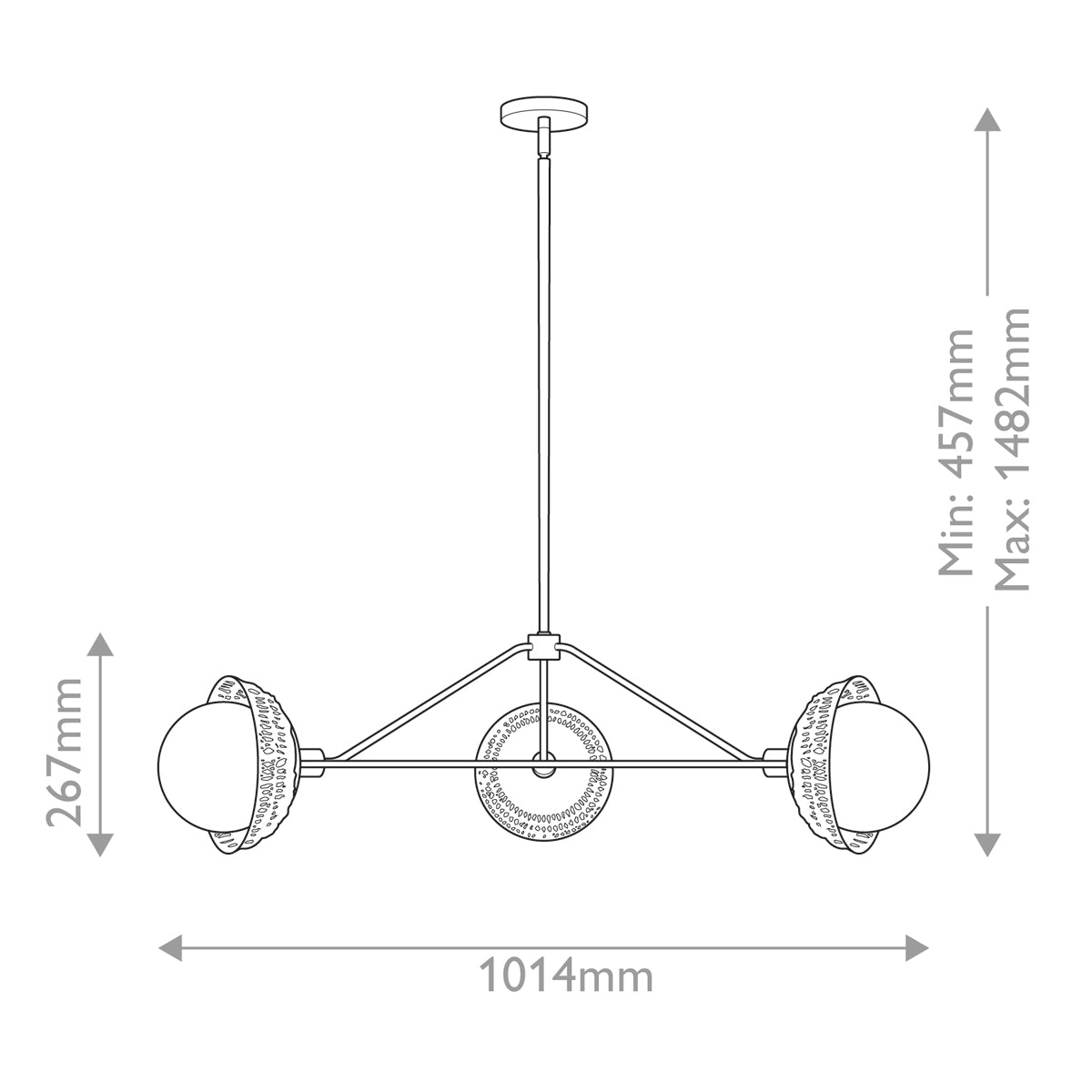 Alora Mood Perth 3 lt Chandelier - E14