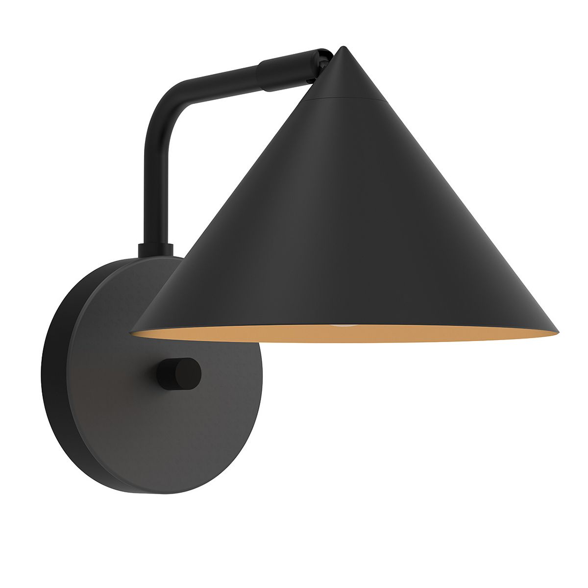 Alora Mood Remyck 1 lt Wall Light  - Brushed Gold/ Matte Black