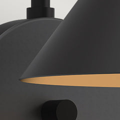 Alora Mood Remyck 1 lt Wall Light  - Brushed Gold/ Matte Black