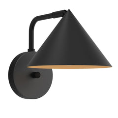 Alora Mood Remyck 1 lt Wall Light  - Brushed Gold/ Matte Black
