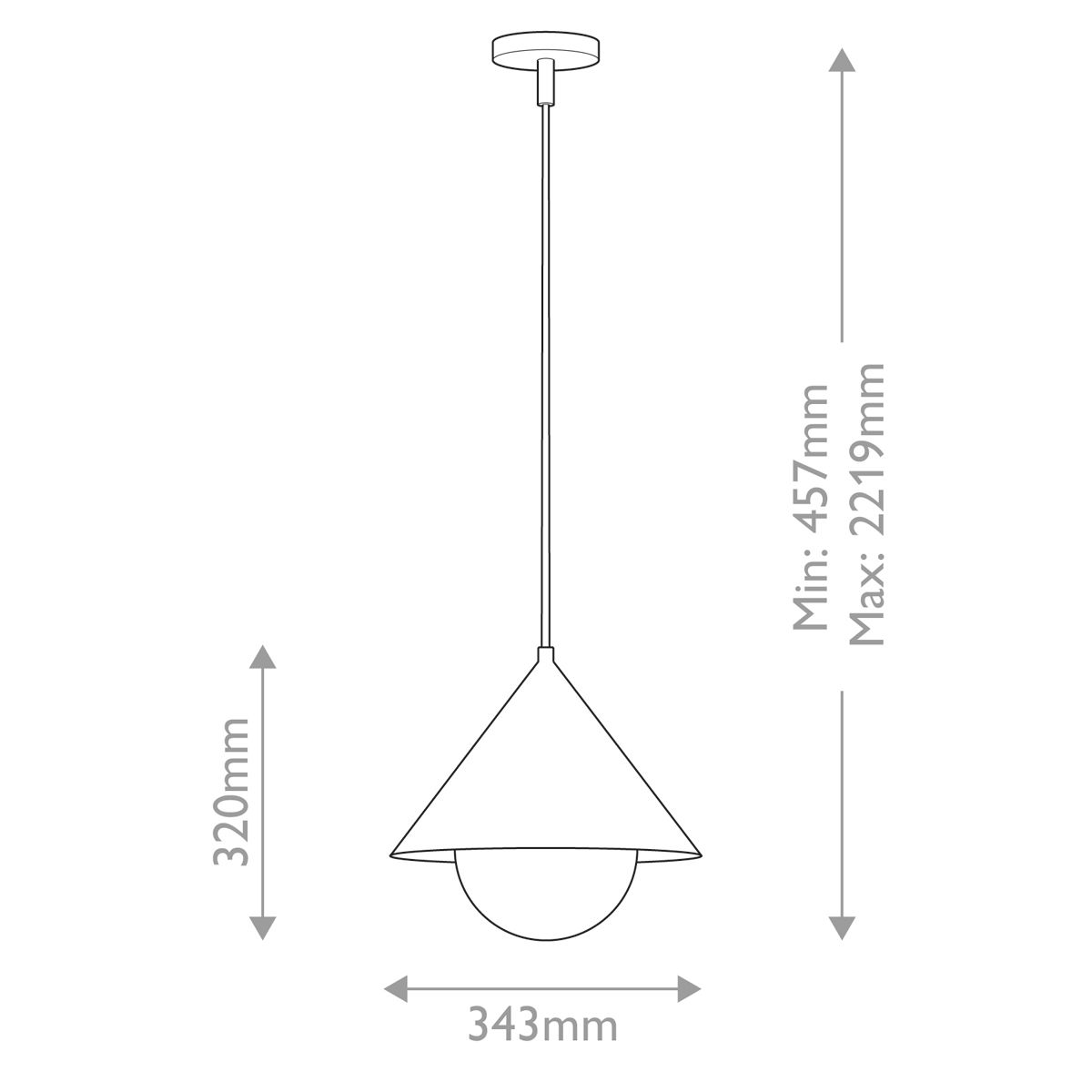 Alora Mood Remyck 1 lt Pendant - Brushed Gold/ Black