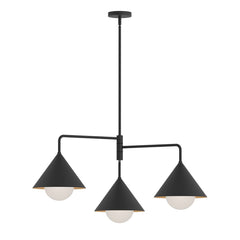Alora Mood Remyck 3 lt Chandelier - Brushed Gold/ Matte Black