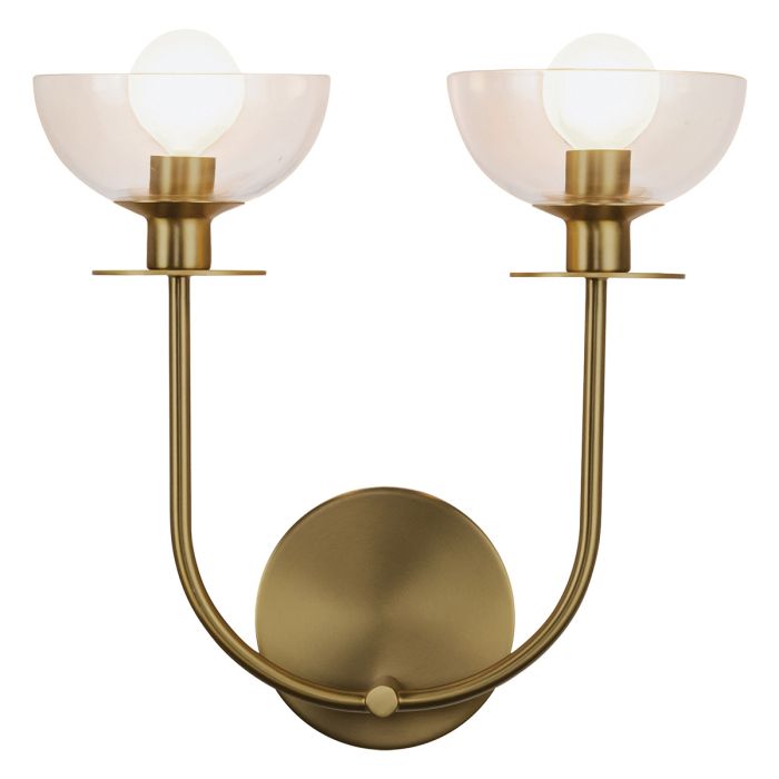 Alora Mood Sylvia 2 lt Wall Light - Brushed Gold/ Matte Black