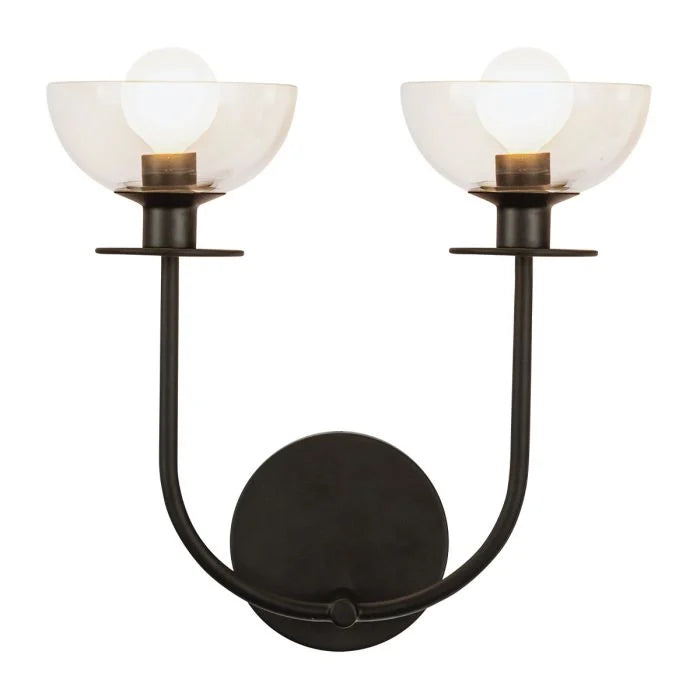 Alora Mood Sylvia 2 lt Wall Light - Brushed Gold/ Matte Black