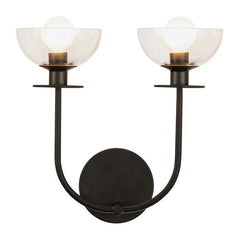 Alora Mood Sylvia 2 lt Wall Light - Brushed Gold/ Matte Black