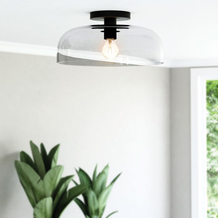 Alora Mood Sylvia 1 lt Semi Flush  - Brushed Gold/ Matte Black