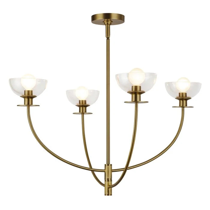 Alora Mood Sylvia 4 lt Chandelier - Brushed Gold/ Matte Black