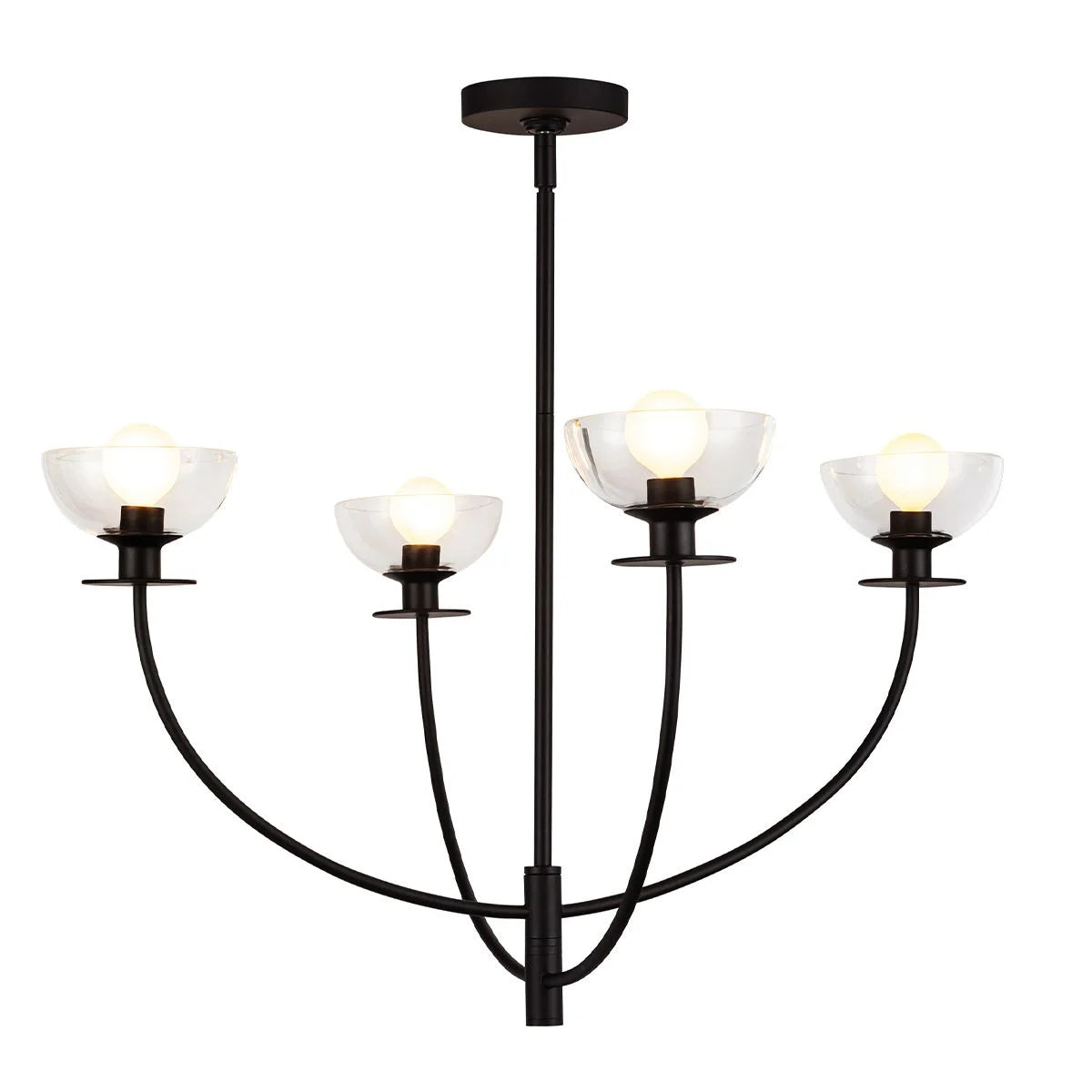 Alora Mood Sylvia 4 lt Chandelier - Brushed Gold/ Matte Black