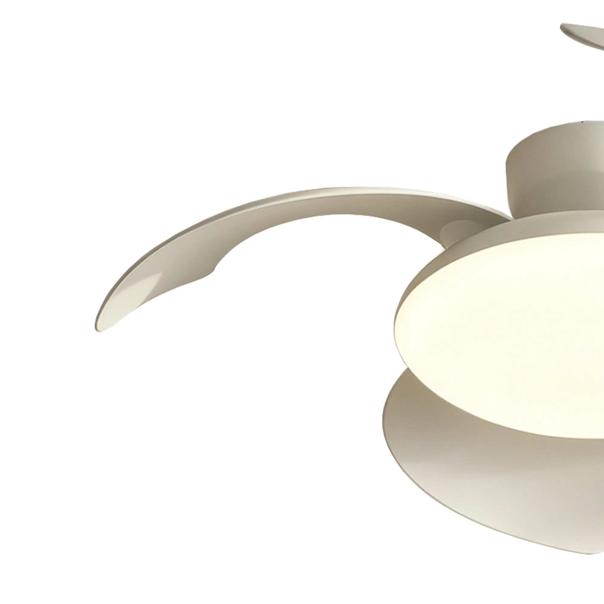 Aloha II 49cm LED Dimmable Ceiling Light With Built-In DC Fan- Wood/ White Finishes