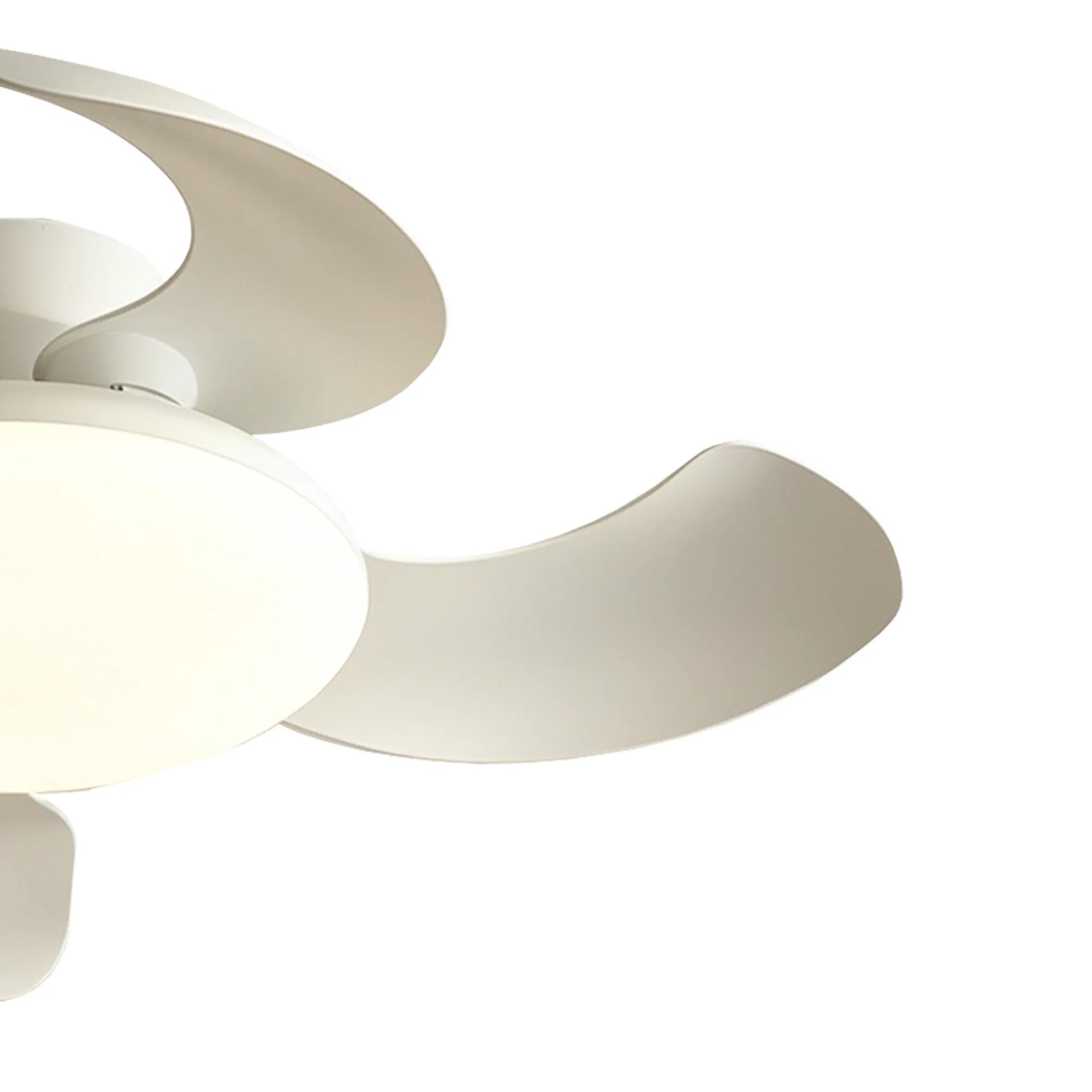 Aloha II 49cm LED Dimmable Ceiling Light With Built-In DC Fan- Wood/ White Finishes