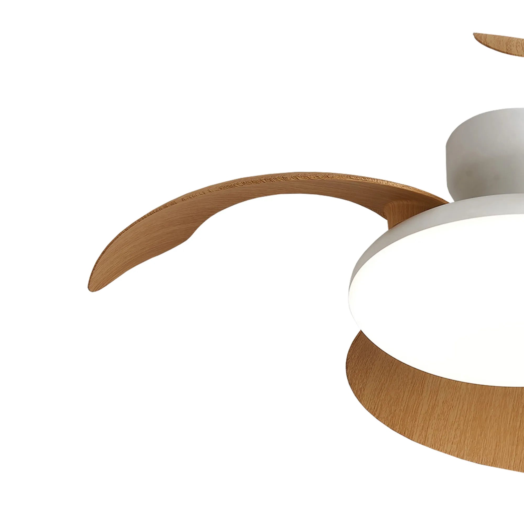 Aloha II 49cm LED Dimmable Ceiling Light With Built-In DC Fan- Wood/ White Finishes