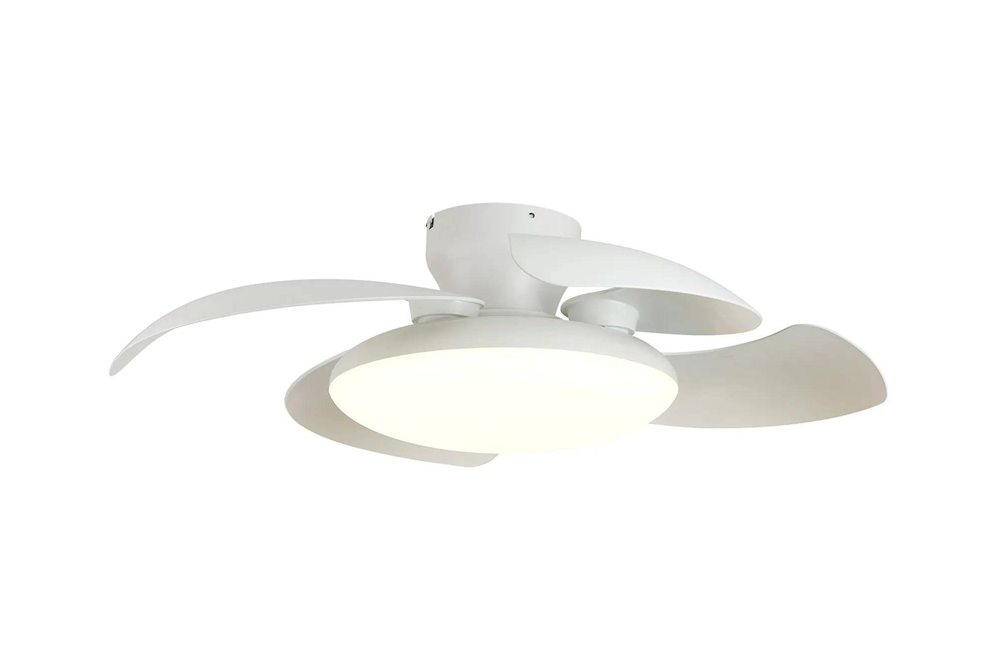 Aloha II 49cm LED Dimmable Ceiling Light With Built-In DC Fan- Wood/ White Finishes