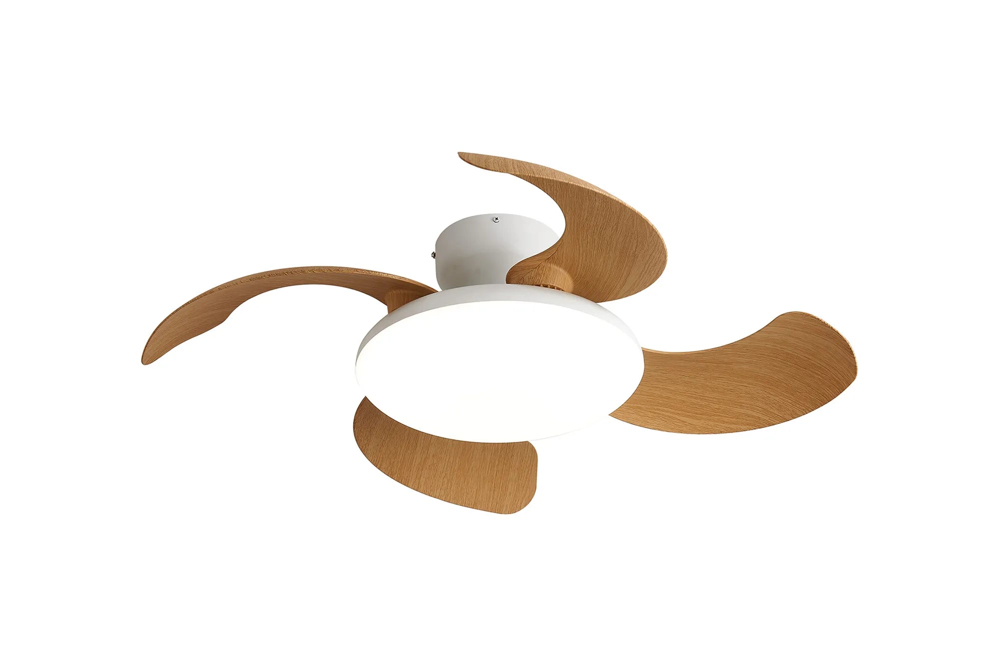Aloha II 49cm LED Dimmable Ceiling Light With Built-In DC Fan- Wood/ White Finishes