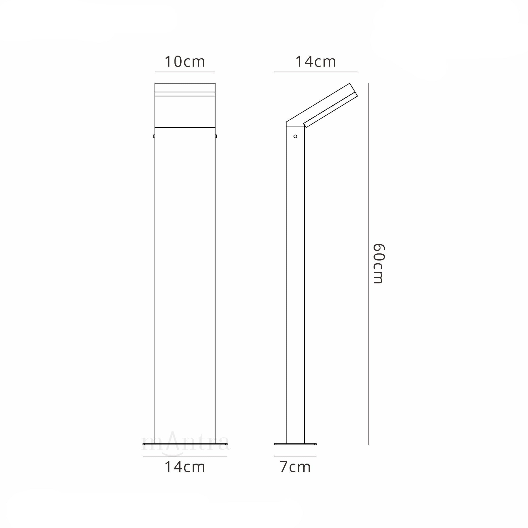 Alpine Bollard, 12W LED, 3000K, 1020lm, IP65, Anthracite