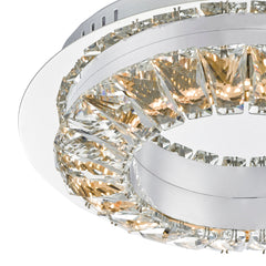 Altamura Flush Polished Chrome & Crystal LED Light