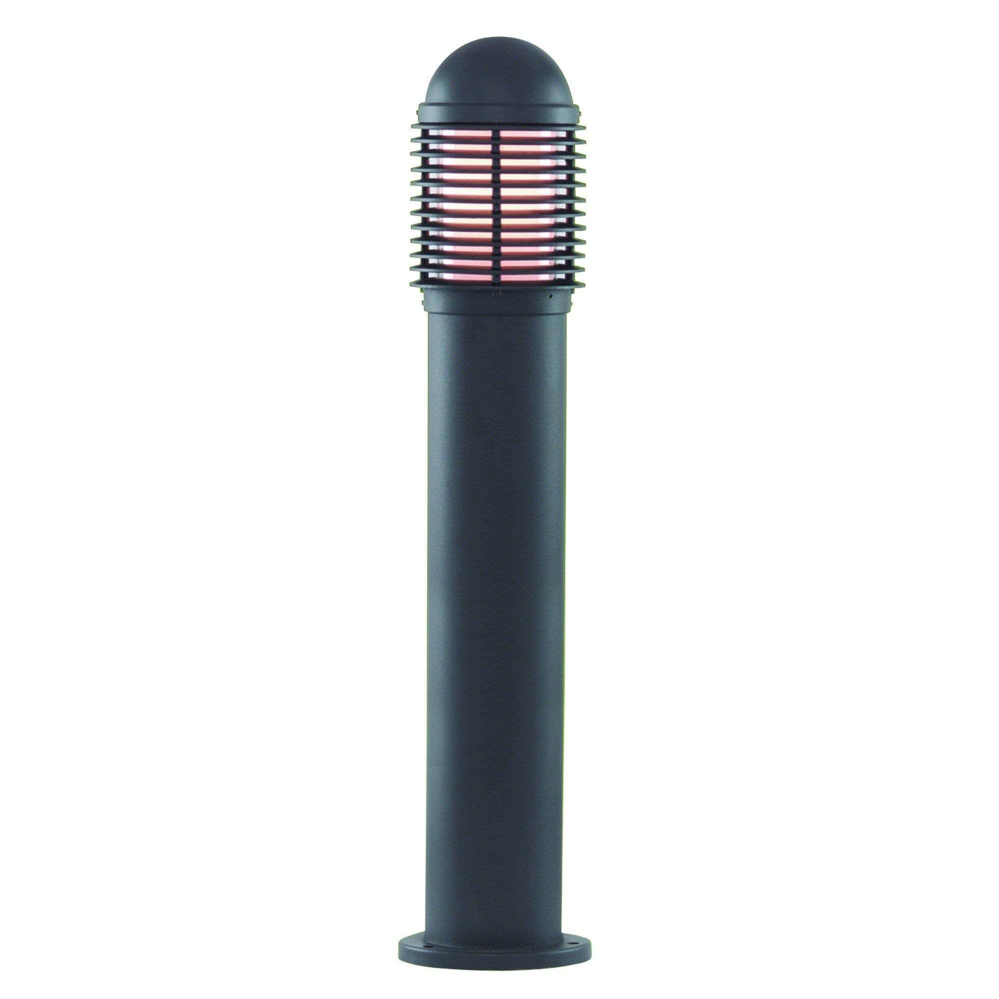 ALUMINIUM IP44 BLACK BOLLARD LIGHT POLYCARBONATE DIFFUSER 73cm - Cusack Lighting