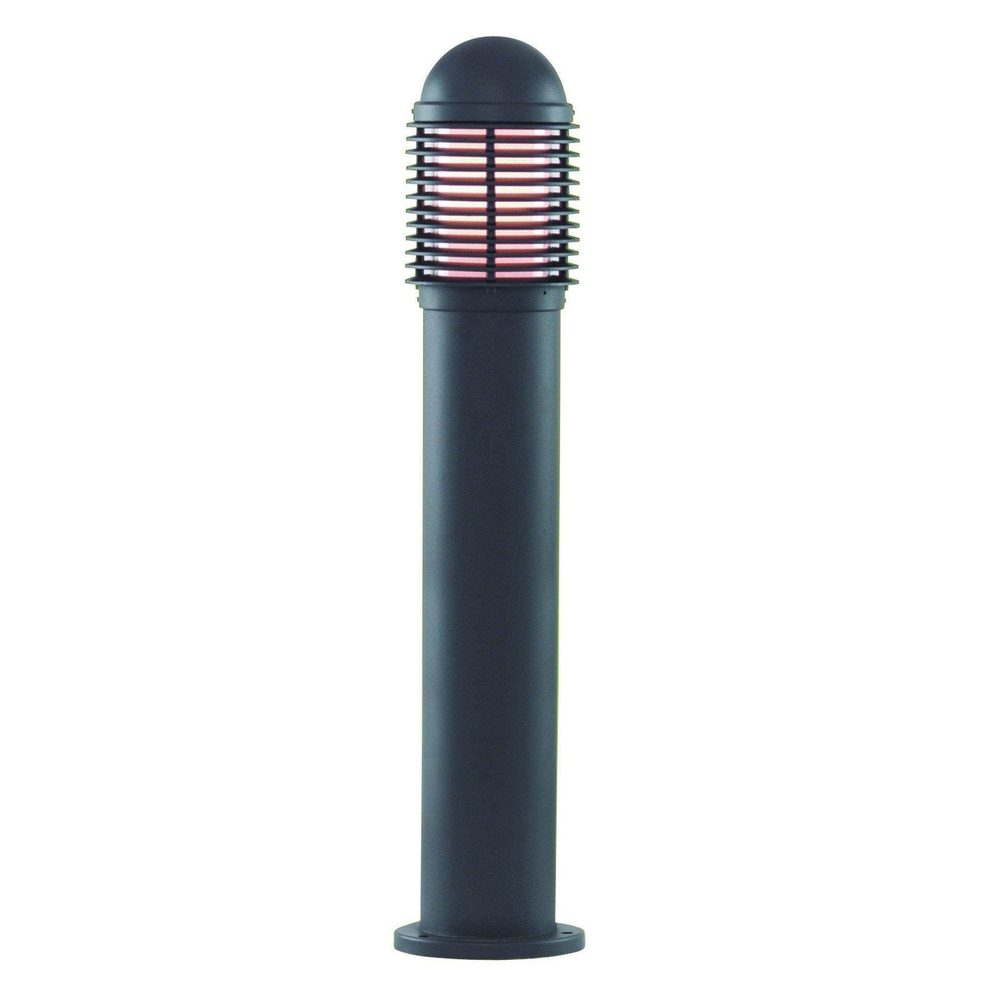 ALUMINIUM IP44 BLACK BOLLARD LIGHT POLYCARBONATE DIFFUSER 73cm - Cusack Lighting