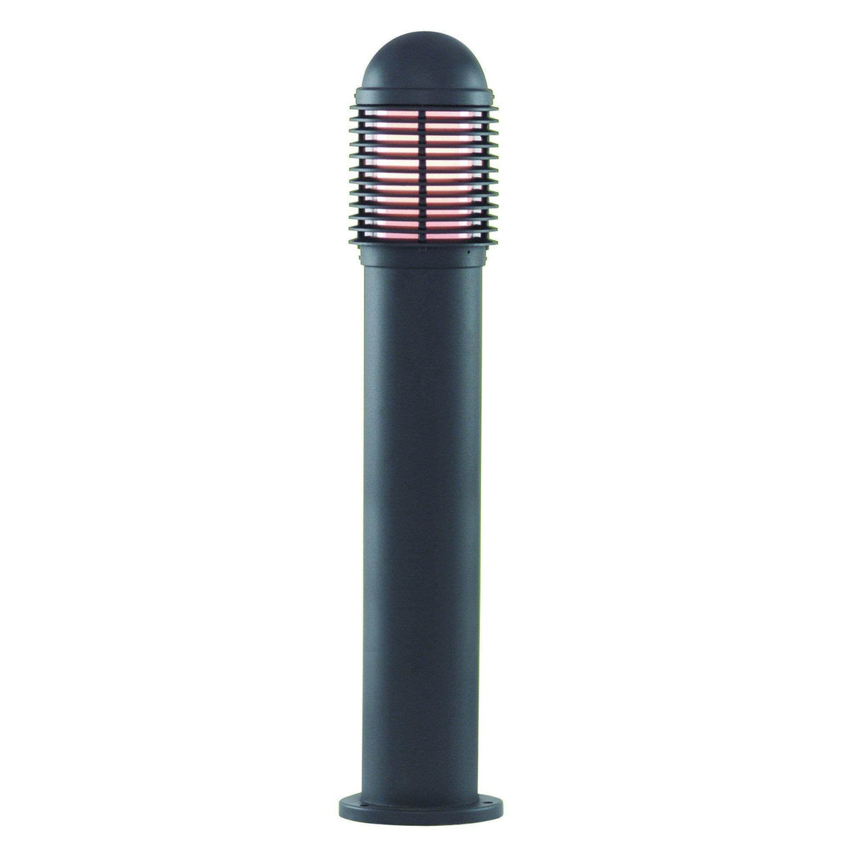 ALUMINIUM IP44 BLACK BOLLARD LIGHT POLYCARBONATE DIFFUSER 73cm - Cusack Lighting