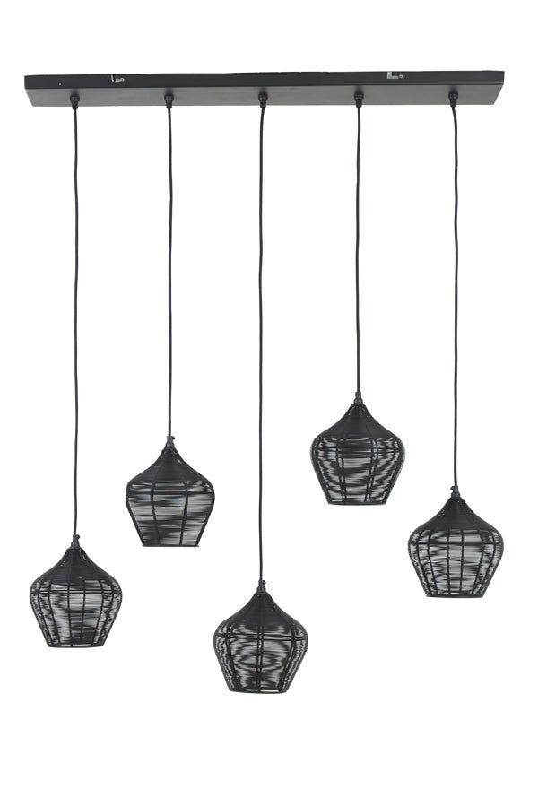 Alvaro 5Lt Hanging Lamp - Matt Black Finish
