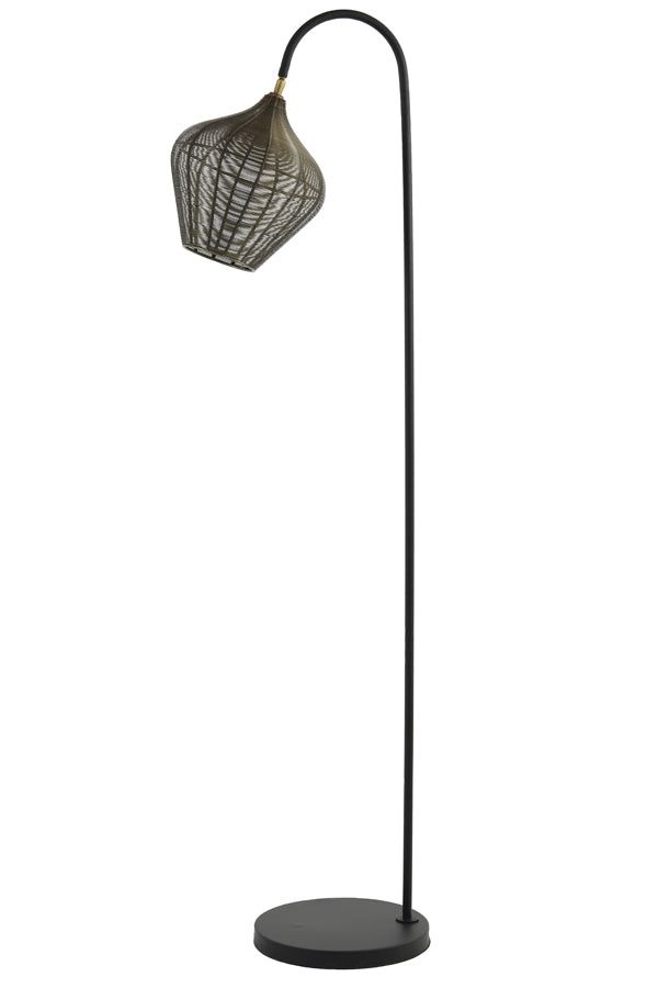 Alvaro Floor Lamp - Antique Bronze & Matt Black Finish