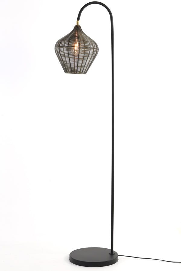 Alvaro Floor Lamp - Antique Bronze & Matt Black Finish