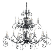 Amarilli 15Lt Chandelier Ceiling Light - Black & Silver Finish