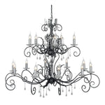 Amarilli 15Lt Chandelier Ceiling Light - Black & Silver Finish