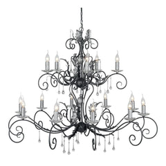 Amarilli 15Lt Chandelier Ceiling Light - Black & Silver Finish