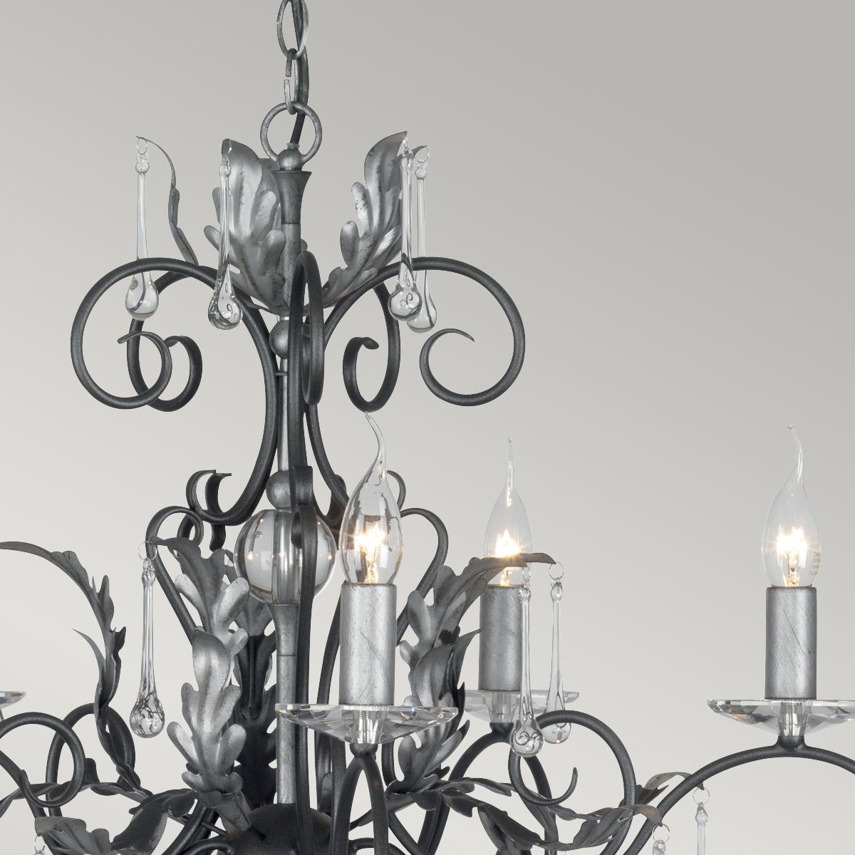 Amarilli 15Lt Chandelier Ceiling Light - Black & Silver Finish