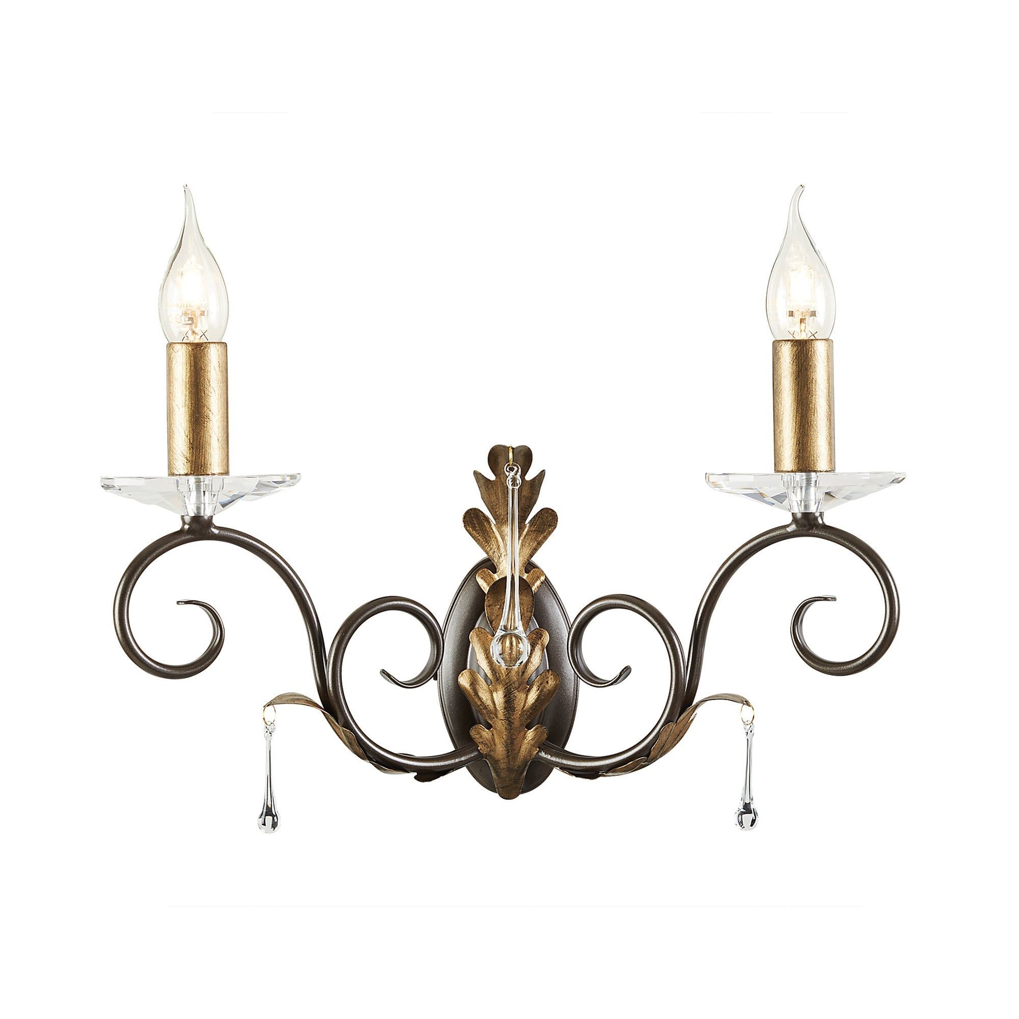 Amarilli 2Lt Wall Light - Bronze & Gold Finish