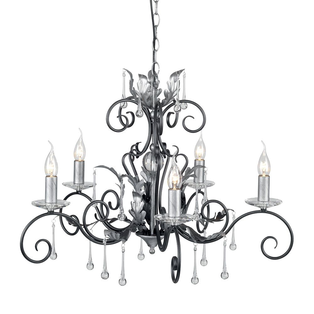 Amarilli 5Lt Centre Ceiling Light - Black & Silver Finish